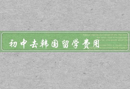 初中去韩国留学费用，学费／住宿费／生活费