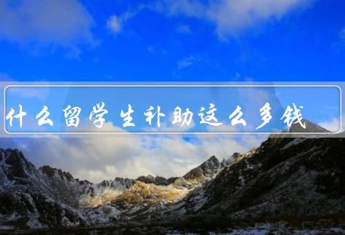 为什么留学生补助这么多钱，留学费用高昂／留学生生活成本高