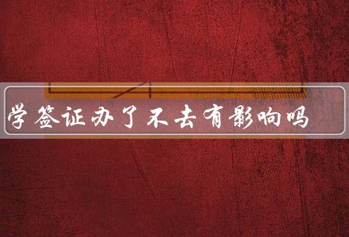 留学签证办了不去有影响吗，签证申请的费用浪费／信用记录受到影响