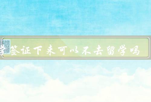 留学签证下来可以不去留学吗（机会浪费、投资回报、个人成长）