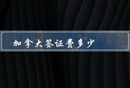 加拿大签证费多少，签证费用的分类／临时签证费的具体金额