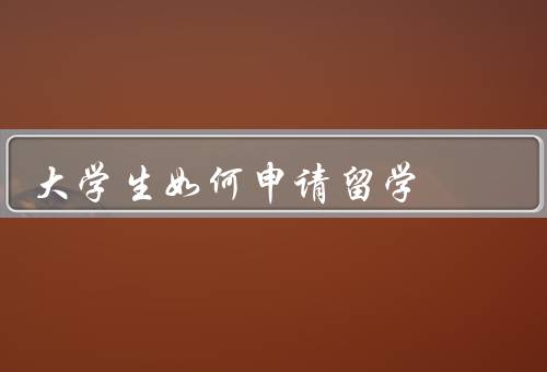 大学生如何申请留学