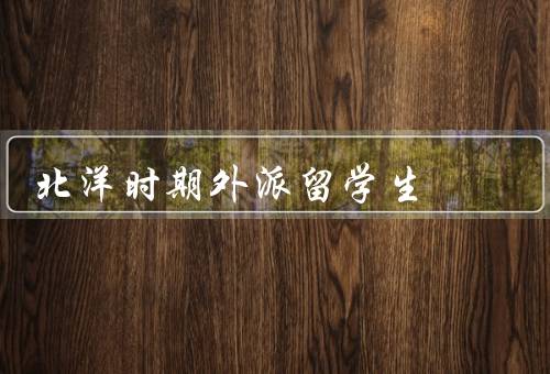 北洋时期外派留学生，选拔和派遣、学习和成果、回国和贡献
