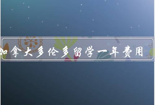 去加拿大多伦多留学一年费用