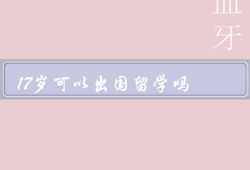 17岁可以出国留学吗（法律规定／学习能力／心理发展）